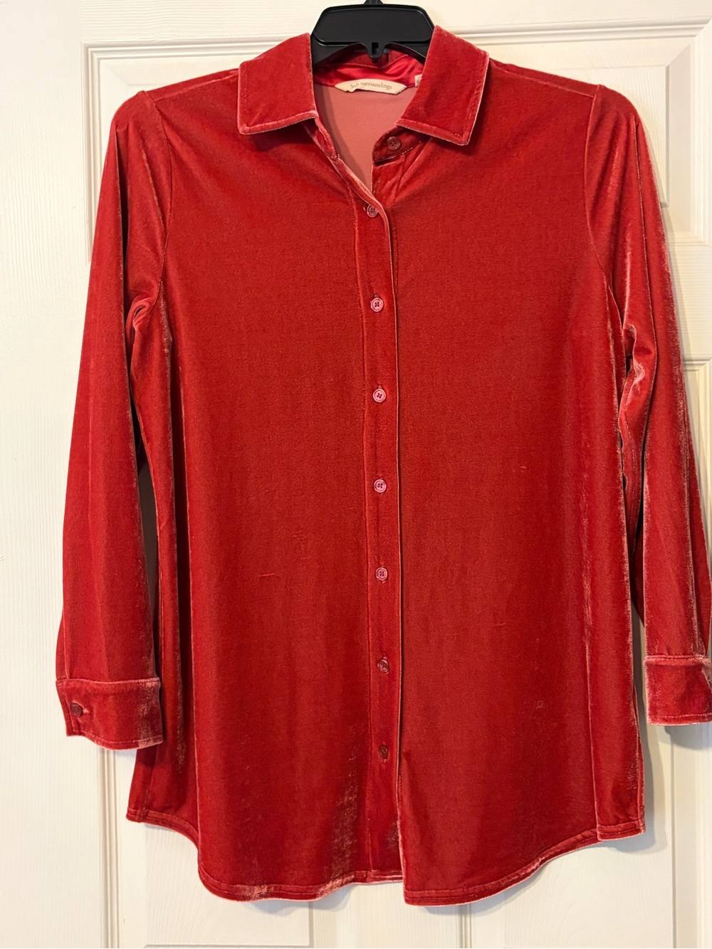 Soft Surroundings Velvet Boyfriend Tunic Shirt